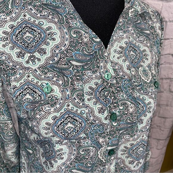 Notations petite paisley print button down blouse sz petite small - Picture 4 of 13
